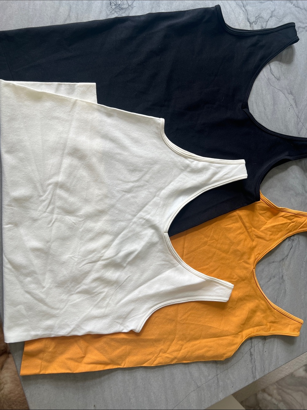 White House Black Market Tank Trio - Black, White & Mustard